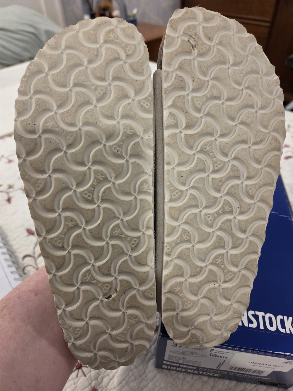 Birkenstock Arizona Modern Suede Sandals in Antique White - Picture 4 of 5